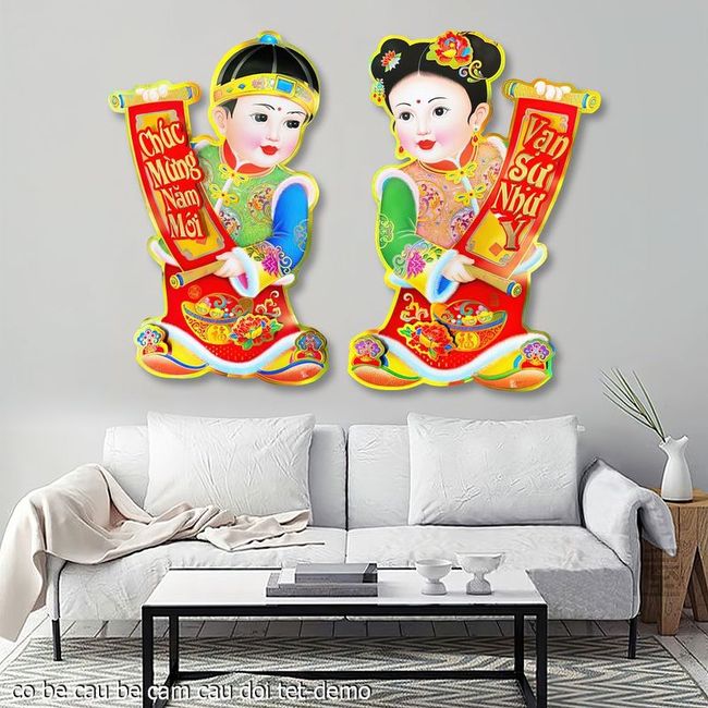 vector decal tet co be cau be cam cau doi tet